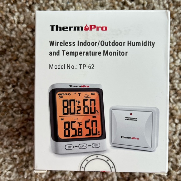 ThermoPro TP62 Indoor Outdoor Thermometer Wireless - Picture 1 of 8